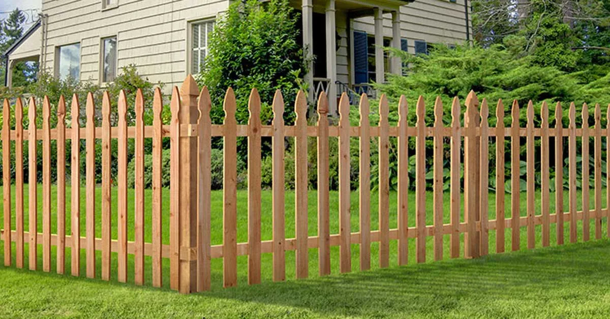 Horizontal wood slat fence to a back yard